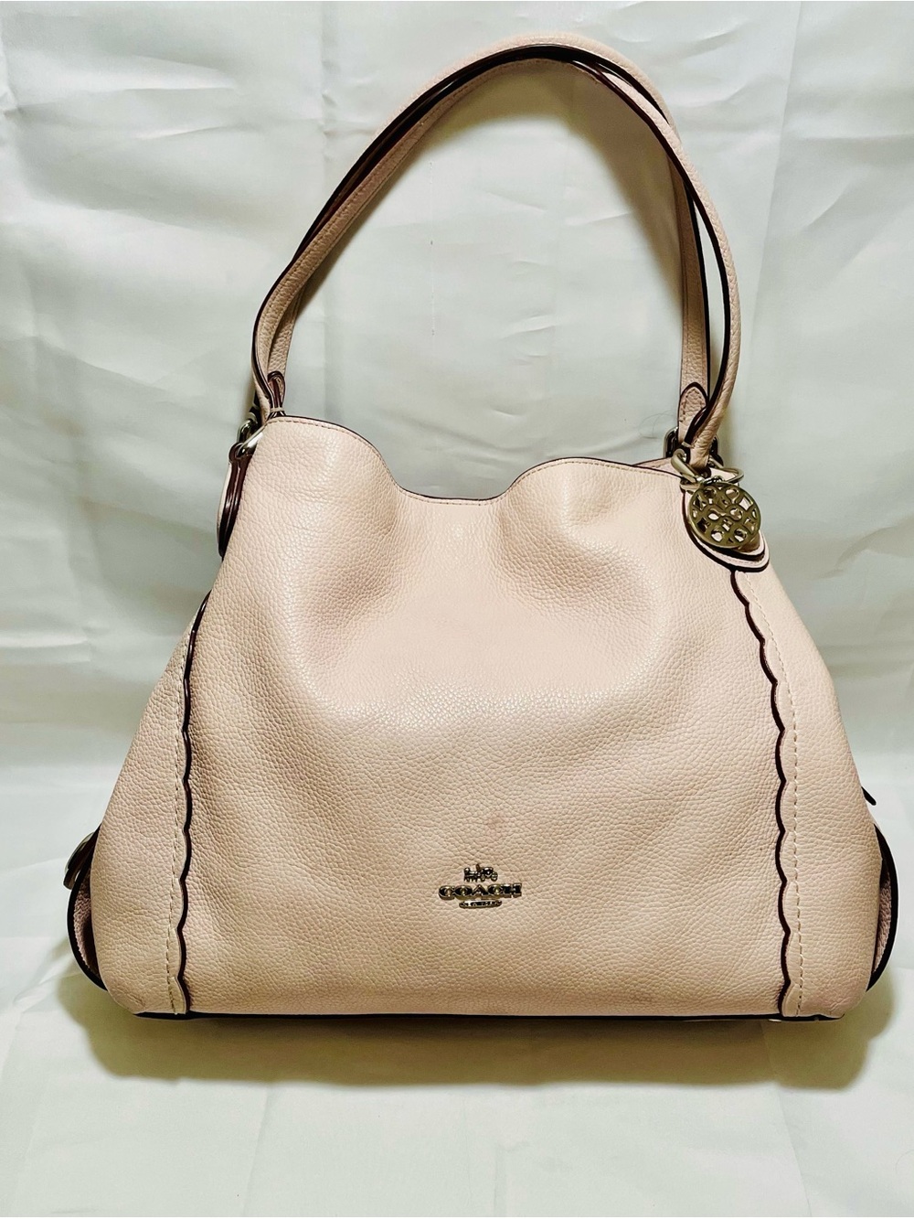Coach Edie 31 Shoulder Bag with Scalloped Detail & Metal Hangtag